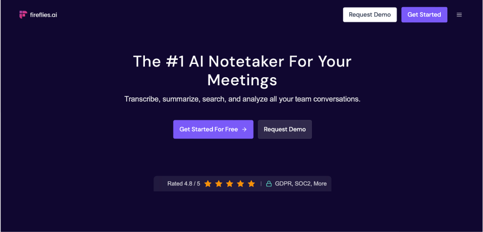 Fireflies AI, un outil de productivité IA pour la transcription.