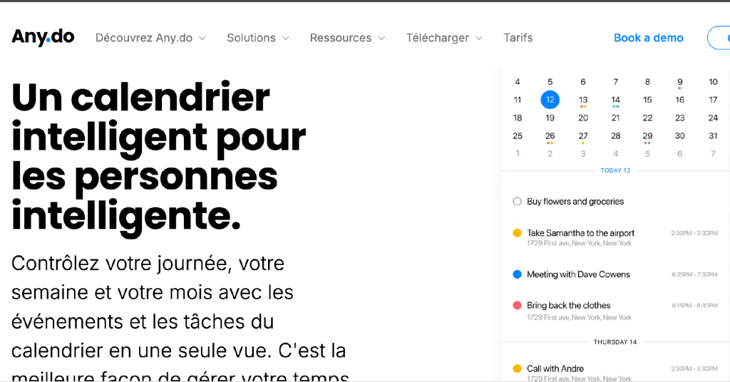 Any.do Cal, l'agenda en ligne gratuit, minimaliste et efficace