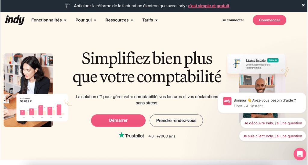 Indy, une solution de comptabilité auto-entrepreneur tout-en-un