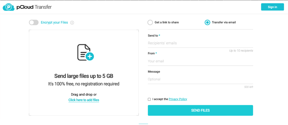 pCloud Transfer : simplicité et sécurité