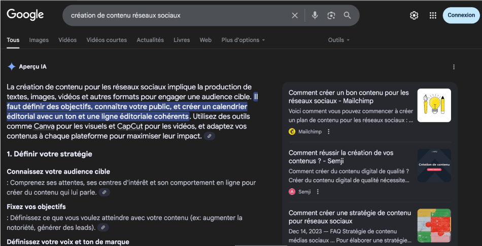 AI Overviews de Google.