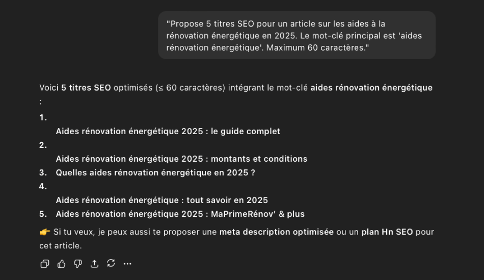générer des titre seo avec l'IA chatgpt