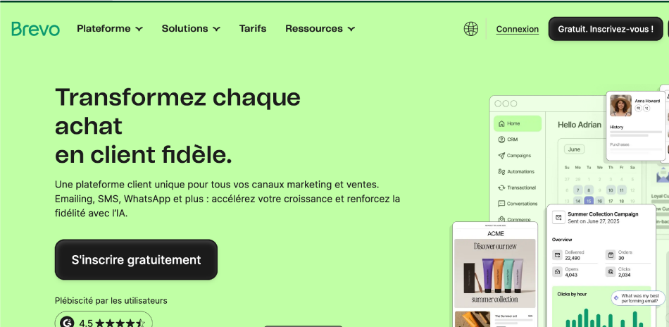 Alternatives à Mailchimp en français-Brevo